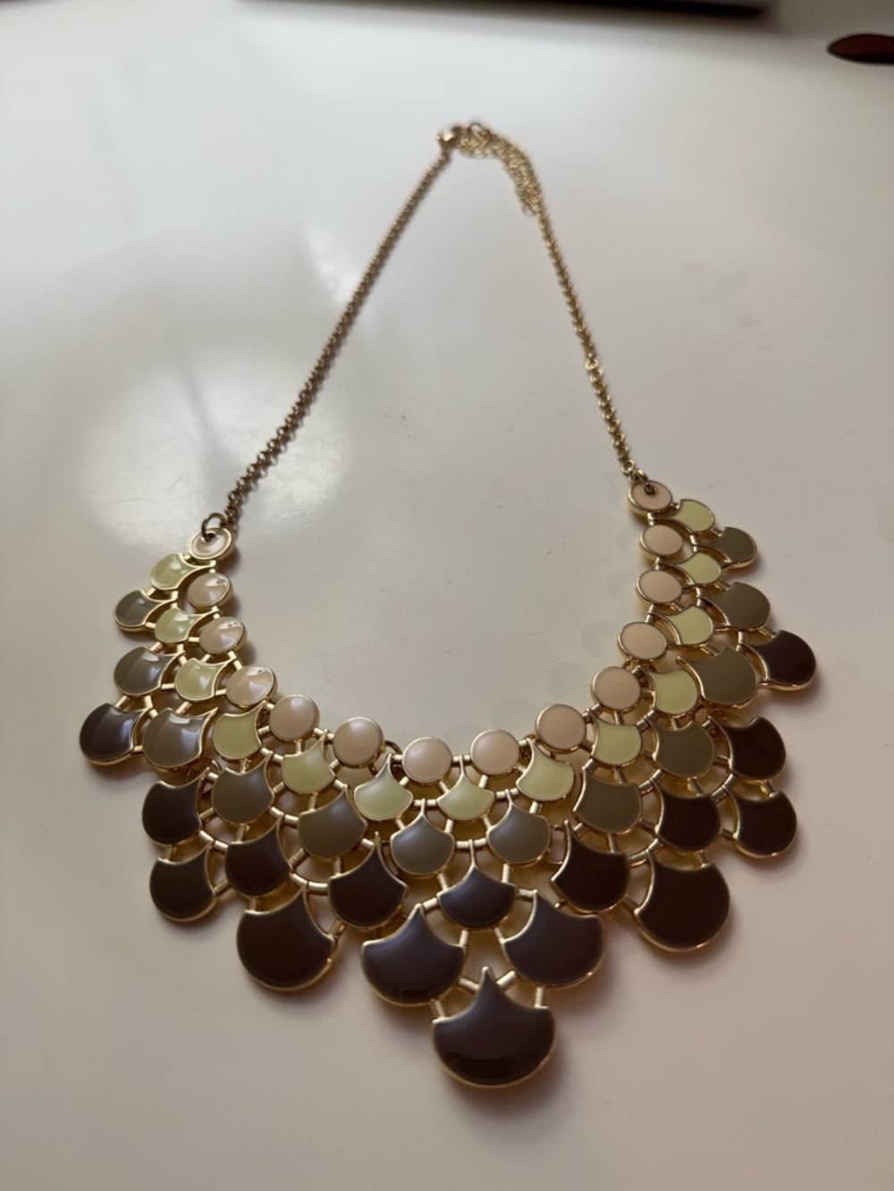Gold-Tone Multicolor Disc Statement Necklace - Women Jewelry